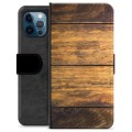 iPhone 12 Pro Premium Schutzhülle mit Geldbörse - Holz