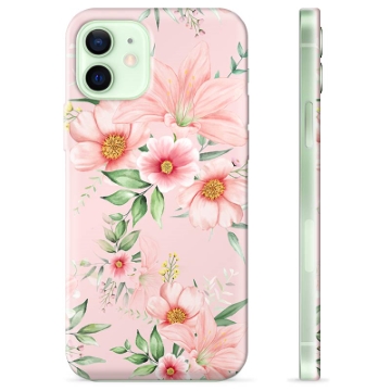 iPhone 12 TPU Hülle - Aquarell Blumen