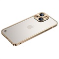 iPhone 13 Mini Metall Bumper mit Panzerglas Rückseite - Gold