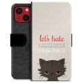 iPhone 13 Mini Premium Schutzhülle mit Geldbörse - Böse Katze