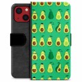 iPhone 13 Mini Premium Schutzhülle mit Geldbörse - Avocado Muster