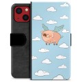 iPhone 13 Mini Premium Schutzhülle mit Geldbörse - Fliegendes Schwein