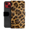 iPhone 13 Mini Premium Schutzhülle mit Geldbörse - Leopard