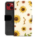 iPhone 13 Mini Premium Schutzhülle mit Geldbörse - Sonnenblume