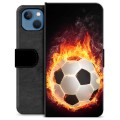 iPhone 13 Premium Schutzhülle mit Geldbörse - Fußball Flamme