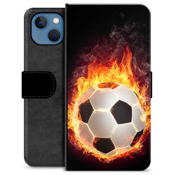 iPhone 13 Premium Schutzhülle mit Geldbörse - Fußball Flamme