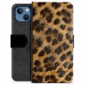 iPhone 13 Premium Schutzhülle mit Geldbörse - Leopard