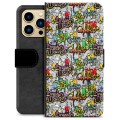 iPhone 13 Pro Max Premium Schutzhülle mit Geldbörse - Graffiti