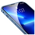 iPhone 13 Pro Metall Bumper mit Panzerglas Rückseite - Blau