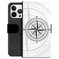 iPhone 13 Pro Premium Schutzhülle mit Geldbörse - Kompass