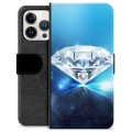 iPhone 13 Pro Premium Schutzhülle mit Geldbörse - Diamant