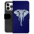 iPhone 13 Pro Premium Schutzhülle mit Geldbörse - Elefant