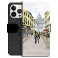 iPhone 13 Pro Premium Schutzhülle mit Geldbörse - Italien Straße