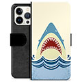 iPhone 13 Pro Premium Schutzhülle mit Geldbörse - Haifischkopf