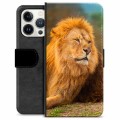 iPhone 13 Pro Premium Schutzhülle mit Geldbörse - Löwe