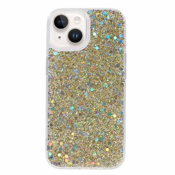 iPhone 14 Glitter Flakes TPU Hülle - Gold