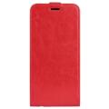 iPhone 14 Max Vertikale Flip Hülle mit Kartensteckplatz - Rot
