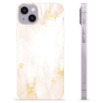 iPhone 14 Plus TPU Hülle - Goldener Perlmarmor