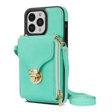 iPhone 14 Pro Alles-in-einem-Hülle mit Brieftasche und Armband - Mint