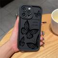 iPhone 14 Pro TPU-Hülle mit Schmetterlings-Print - Schwarz