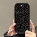 iPhone 14 Pro TPU-Hülle mit Leopardenmuster - Schwarz