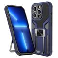 iPhone 14 Pro Max Hybrid Case mit Metall Ständer - Blau