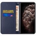 iPhone 14 Pro Max Wallet Hülle - Karbonfaser - Blau