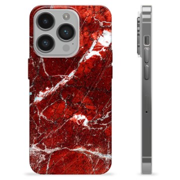 iPhone 14 Pro TPU Hülle - Roter Marmor
