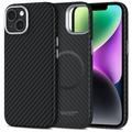iPhone 14 Tech-Protect Ion Carbon-Kunststoffhülle - MagSafe-kompatibel - Schwarz / Silber
