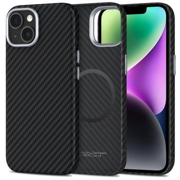 iPhone 14 Tech-Protect Ion Carbon-Kunststoffhülle - MagSafe-kompatibel - Schwarz / Silber