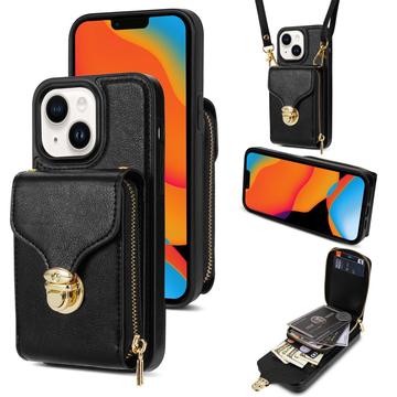 iPhone 15 Alles-in-Einem-Hülle mit Brieftasche und Trageriemen