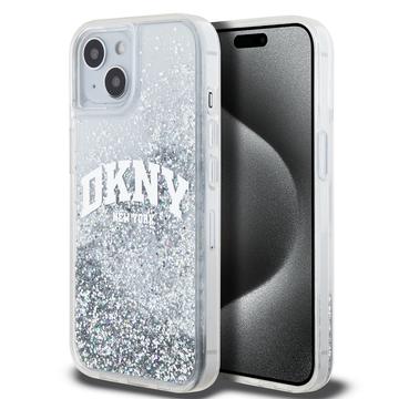 iPhone 15 DKNY Liquid Glitter Arch Logo Case - Transparent