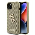 iPhone 15 Guess Perforierte 4G Glitter Logo Cover - Gold