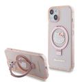 iPhone 15 Hello Kitty IML Ringstand Glitter MagSafe Hülle - Pink