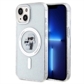 iPhone 15 Karl Lagerfeld IML Glitter Karl & Choupette MagSafe Case - Durchsichtig