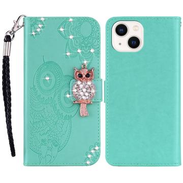 iPhone 15 Eule Strass Wallet Hülle