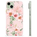 iPhone 15 Plus TPU Hülle - Aquarell Blumen
