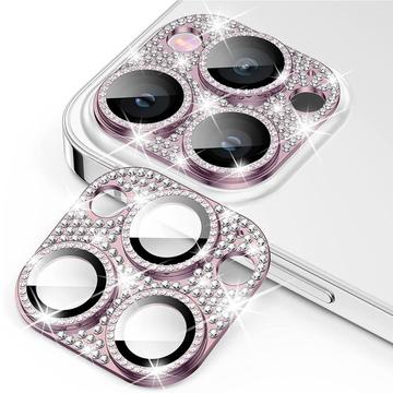 iPhone 15 Pro/15 Pro Max Hat Prince Glitter Kameraobjektiv Panzerglas - 9H - Rosa