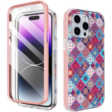 iPhone 15 Pro Ahastyle WE13 360-Grad-Schutz-Hybridhülle - Buntes Mandala
