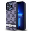 iPhone 15 Pro DKNY Kariertes Muster und Streifen Hülle - Blau