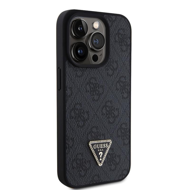 Coque IPhone Guess 4G Strass – Compatible MagSafe, Cuir Synthétique, Logo Cristaux – Protection Et Style (Modèle IPhone 17 Pro Max)