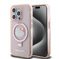 iPhone 15 Pro Hello Kitty IML Ringstand Glitter MagSafe Hülle - Pink