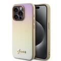 iPhone 15 Pro Max Guess Iridescent Metal Script Hybrid Hülle - Gold