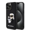 iPhone 15 Pro Max Karl Lagerfeld 3D Gummi Karl & Choupette NFT Fall - Schwarz