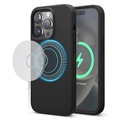iPhone 15 Pro Max Saii Premium MagSafe Liquid Silikon Case - Schwarz