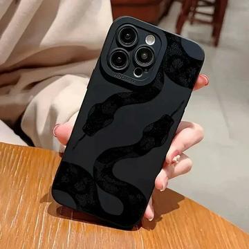 iPhone 15 Pro Max TPU-Hülle mit Schlangenmuster - Schwarz