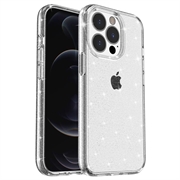iPhone 15 Pro Max Stylish Glitter Serie Hybrid Hülle - Weiß