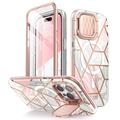 iPhone 15 Pro Max Supcase Cosmo Mag Hybrid Fall - Rosa Marmor