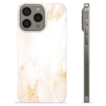 iPhone 15 Pro Max TPU Hülle - Goldener Perlmarmor