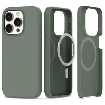 iPhone 15 Pro Max Tech-Protect Silicone MagSafe Hülle (Offene Verpackung - Ausgezeichnet) - Oliv